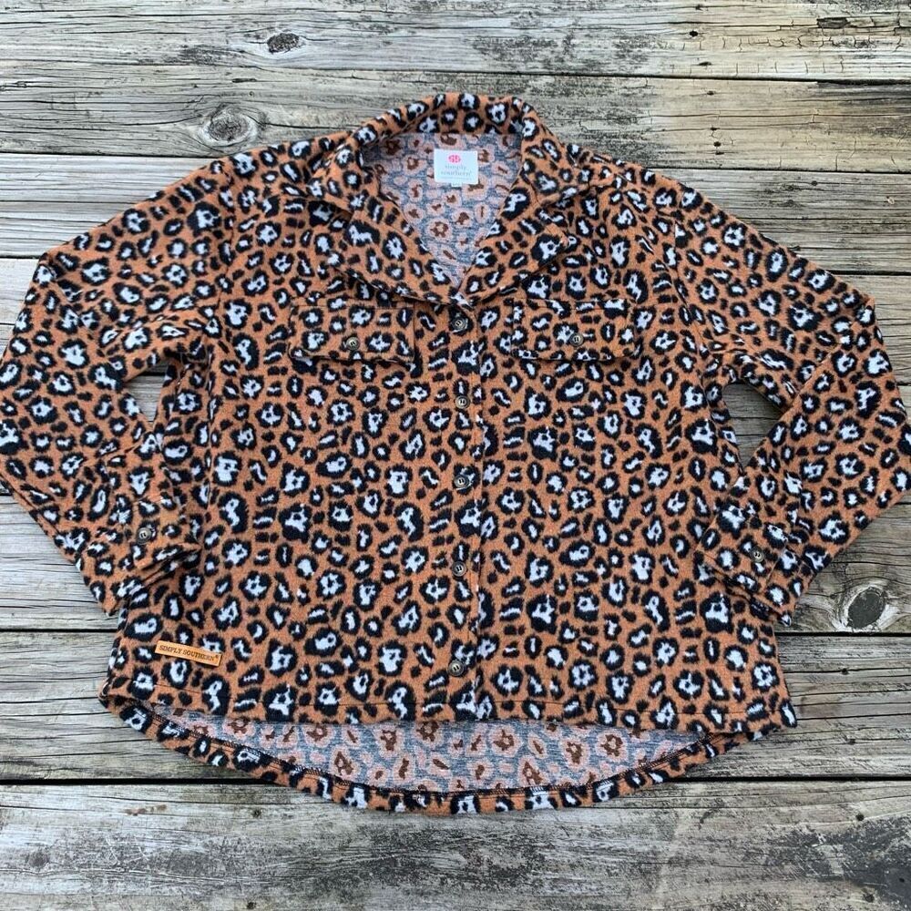 Simply Southern Leo Shacket Leopard Print, pockets, button up, 2XL
